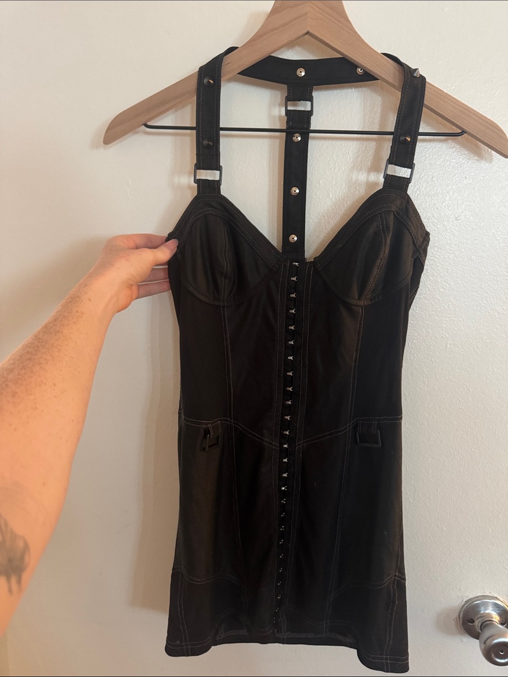 Lip Service Black Hook-and-Eye Bustier Mini Dress